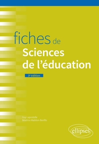 Fiches de sciences de l'éducation 3e édition