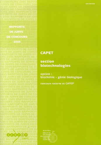 Guy Leyral - Certificat d'Aptitude au Professorat de l'Enseignement Technique (CAPET) Section Biotechnologies Option BIochimie génie biologique - Concours externe et CAFEP.