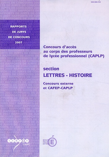 Guy Mandon - CAPLP Concours externe Section Lettres-Histoire - Rapports de jurys de concours 2007.