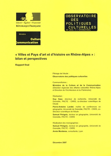 Guy Saez - Villes et pays d'art et d'histoire en Rhône-Alpes : bilan et perspectives.