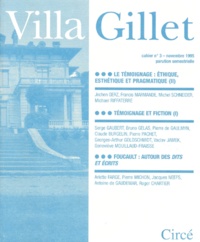 Guy Walter et  Collectif - Villa Gillet N° 3 Novembre 1995 : Le Temoignage. Volume 2.