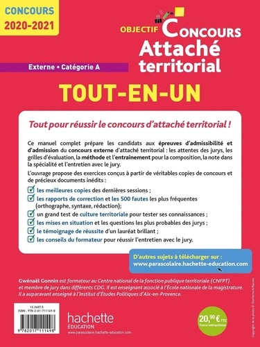 Attaché territorial Externe Catégorie A. Tout-en-un  Edition 2020-2021