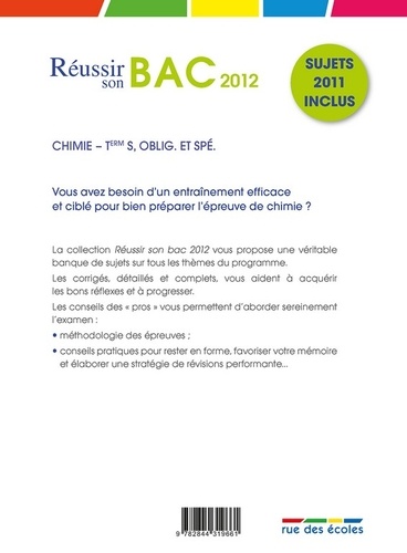 Chimie Tle S obligatoire et spécialité  Edition 2012 - Occasion