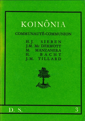 H-J Sieben - Koinonia Communaute-Communion.