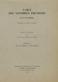 Table des nombres premiers de 0 a 20 millions