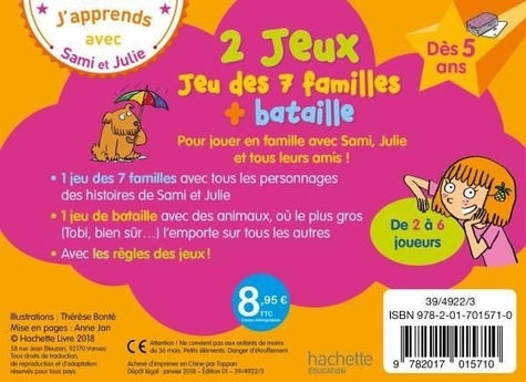 2 jeux : jeu des 7 familles + bataille. Dès 5 ans