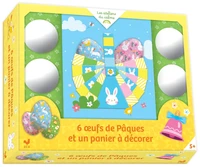 6 oeufs de Pâques et un panier à décorer