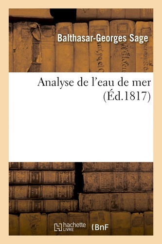 Balthasar-Georges Sage - Analyse de l'eau de mer.