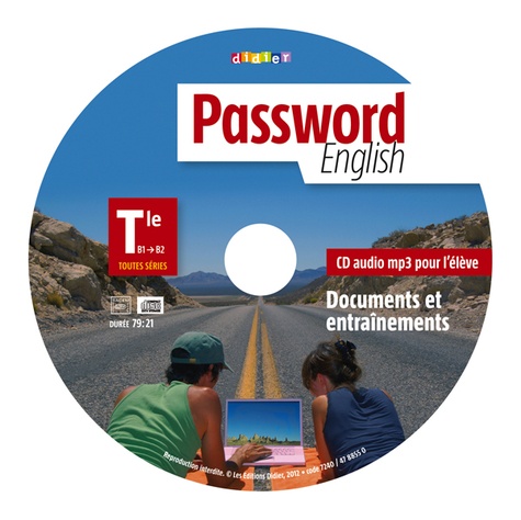  Didier - Anglais Tle Password - Cd audio MP3 pour l'élève, documents et entraînements. 1 CD audio MP3