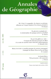 Annales de Géographie N° 616 novembre-décembre 2000