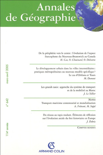 Coraline Cao et  Chouinard - Annales de Géographie N° 642, Mars-Avril 2 : .