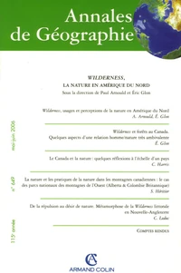 Wilderness, la nature en Amérique du Nord