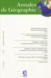 Annales de Géographie N° 657, septembre-octobre 2007