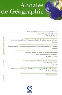 Annales de Géographie N° 663 Septembre-Octobre 2008