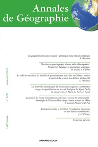 Annales de Géographie N° 678, Mars-avril 2011
