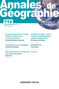 Annales de Géographie N° 719 1/2018