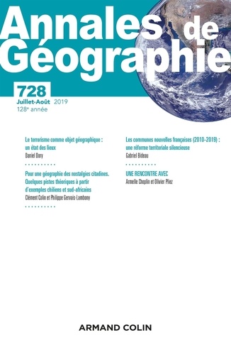  Anonyme - Annales de Géographie N° 728, 4/2019 : Varia.