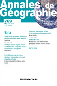 Annales de Géographie N° 769, 3/2026