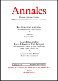 Annales Histoire, Sciences Sociales N° 6 Novembre-Décembre 2001