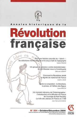 Valeria Pansini - Annales historiques de la Révolution française N° 354, Octobre / Dé : .
