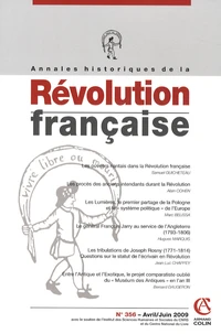 Annales historiques de la Révolution française N° 356, avril-juin 2009