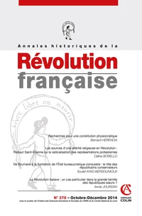 Annales historiques de la Révolution française N° 378, Octobre-décembre 2014