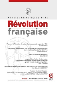 Aurélien Lignereux - Annales historiques de la Révolution française N° 402, octobre-décembre 2020 : .