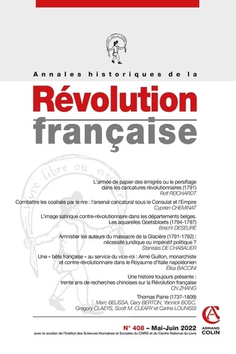 Aurélien Lignereux - Annales historiques de la Révolution française N° 408, mai-juin 2022 : .