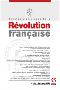 Annales historiques de la Révolution française N° 424, avril-juin 2026