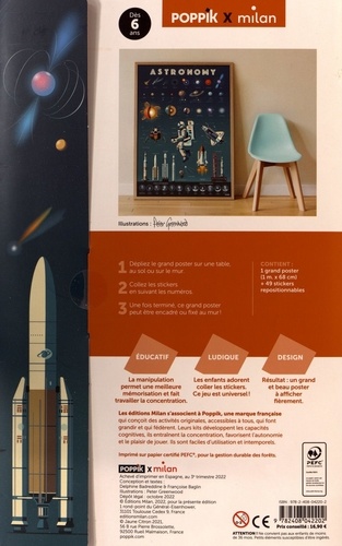 Astronomie - Astronomy. Poster en 49 stickers