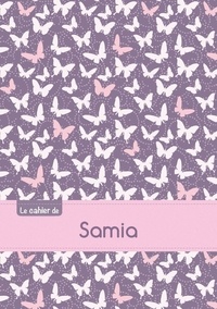  XXX - Cahier samia blanc,96p,a5 papillonsmauve.