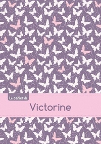  XXX - Cahier victorine blanc,96p,a5 papillonsmauve.