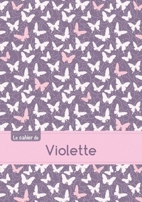  XXX - Cahier violette blanc,96p,a5 papillonsmauve.