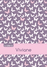  XXX - Cahier viviane blanc,96p,a5 papillonsmauve.