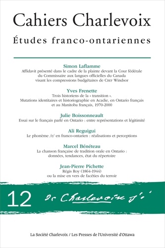 Jean-Pierre Pichette - Cahiers Charlevoix 12 - Études franco-ontariennes.