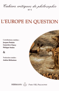 Jens Badura - Cahiers critiques de philosophie N° 5, décembre 2007 : L'Europe en question.