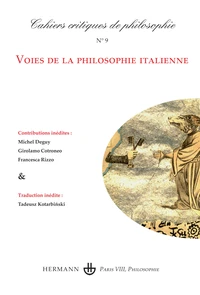 Cahiers critiques de philosophie N° 9