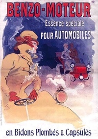 Jules Chéret - Carnet Blanc Affiche Benzo essence automobiles.