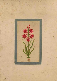 Carnet Blanc Fleur 1, miniature Indienne 18e siècle
