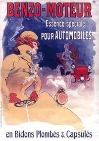 Jules Chéret - Carnet ligné Affiche Benzo essence automobiles.