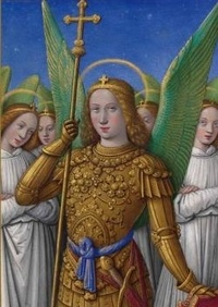  Hachette BNF - Carnet ligné Heures Anne de Bretagne, Ange en armure.