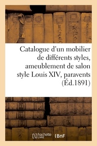  Bottolier-lasquin - Catalogue d'un mobilier de différents styles, ameublement de salon style Louis XIV, paravents - et nombreux sièges.