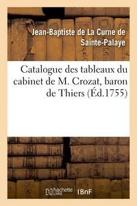 Curne de sainte-palaye jean-ba La - Catalogue des tableaux du cabinet de M. Crozat, baron de Thiers.