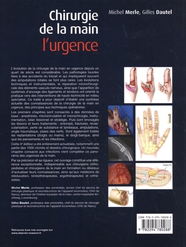 Chirurgie de la main. L'urgence 4e édition