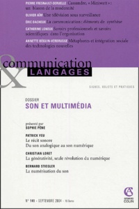 Sophie Pène et Patrick Yeu - Communication et Langages N° 141, Septembre 20 : Son et multimédia.