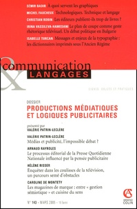 Valérie Patrin-Leclère - Communication et Langages N° 143, Mars 2005 : Productions médiatiques et logiques publicitaires.