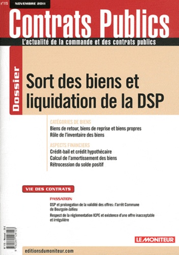 Anne Delahaye - Contrats publics N° 115, Novembre 201 : Sort des biens et liquidation de la DSP.