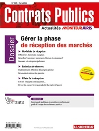 Richard Deau - Contrats publics N° 229, mars 2022 : Gérer la phase de réception des marchés.