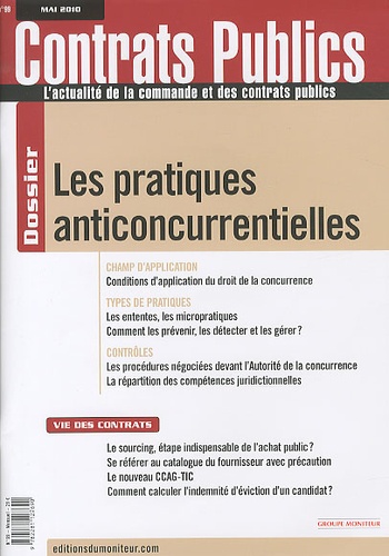 Bruno Lasserre - Contrats publics N° 99, Mai 2010 : Les pratiques anticoncurrentielles.