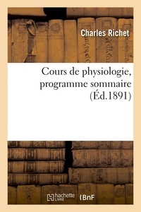  Hachette BNF - Cours de physiologie, programme sommaire.